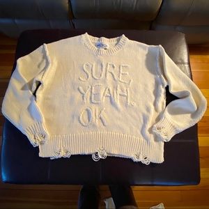 Wildfox “Sure, Yeah. Ok” Knit Sweater